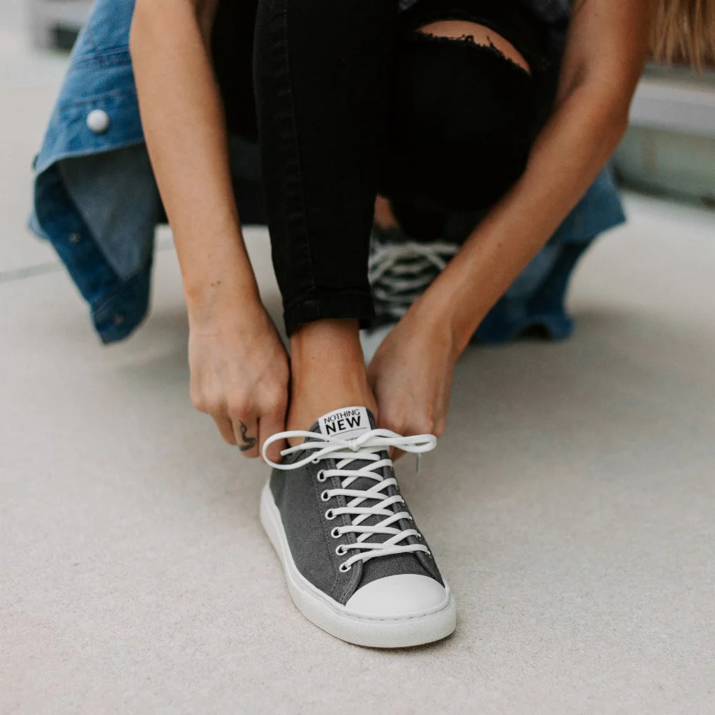 Women's Classic Low Top | Grey x Off-White - Image 8