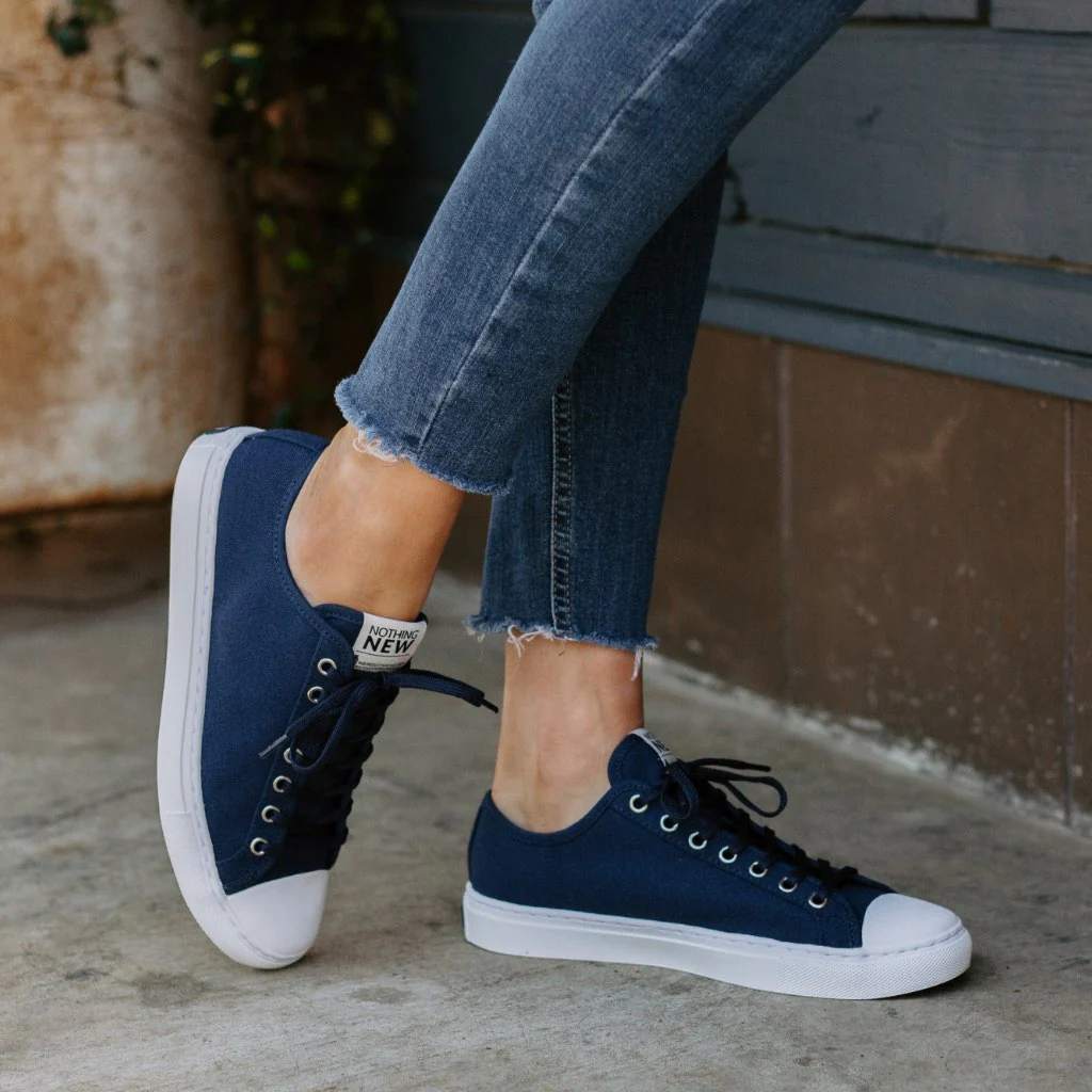 Women's Classic Low Top | Navy x White - Image 6